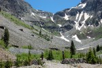 Looking up toward the mine shaft and "hotel" just visible in the upper left hand corner. Where I spent most of the summer of 1951 (photo J.D. Curran)