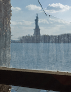 View of Statue of Liberty from Ellis Island detention window